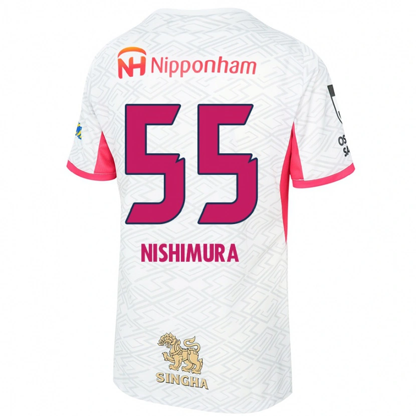 Danxen Kinderen Subaru Nishimura #55 Wit Sakura Roze Uitshirt Uittenue 2025/26 T-Shirt