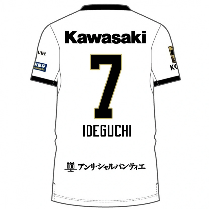 Danxen Kinderen Yosuke Ideguchi #7 Wit Zwart Uitshirt Uittenue 2025/26 T-Shirt