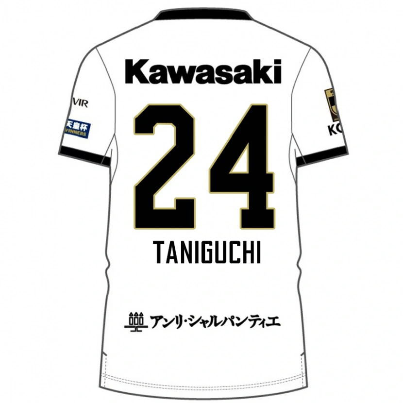 Danxen Kinderen Hiroto Taniguchi #24 Wit Zwart Uitshirt Uittenue 2025/26 T-Shirt