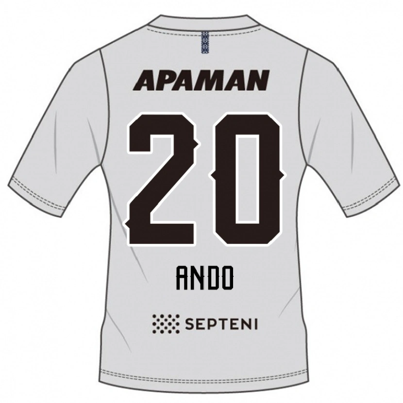 Danxen Kinderen Tomoya Ando #20 Lichtgrijs Uitshirt Uittenue 2025/26 T-Shirt
