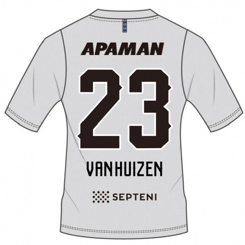 Danxen Kinderen Haruki Christopher Van Huizen #23 Lichtgrijs Uitshirt Uittenue 2025/26 T-Shirt