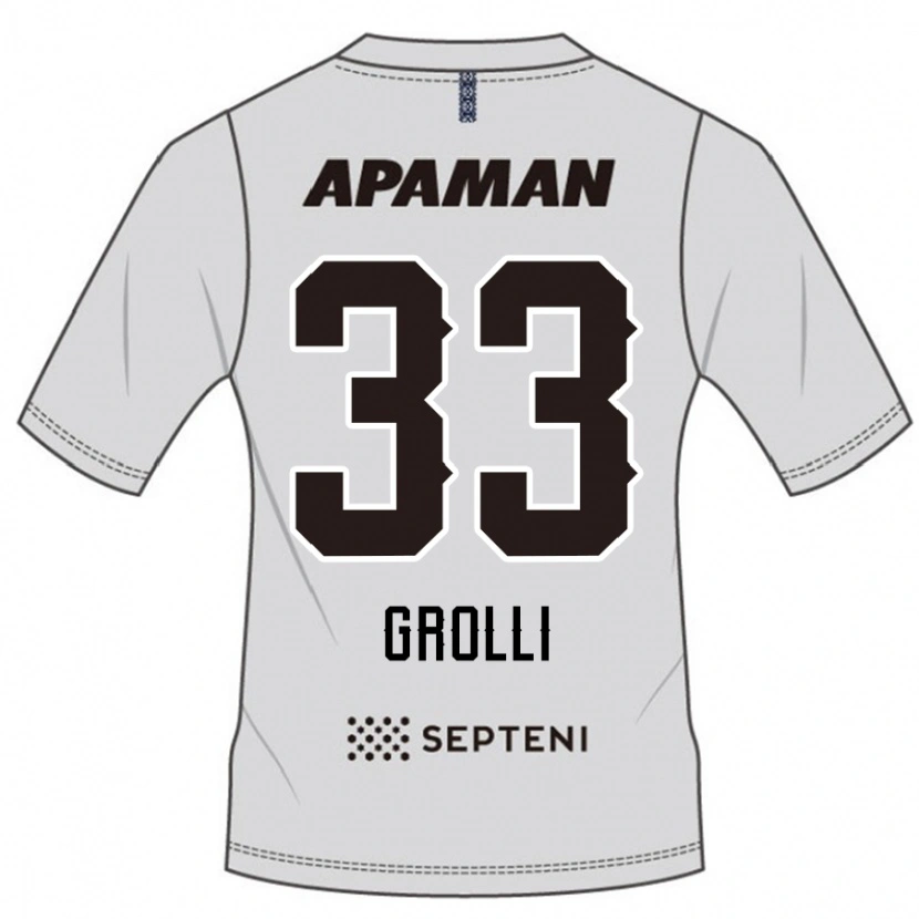 Danxen Kinderen Douglas Grolli #33 Lichtgrijs Uitshirt Uittenue 2025/26 T-Shirt