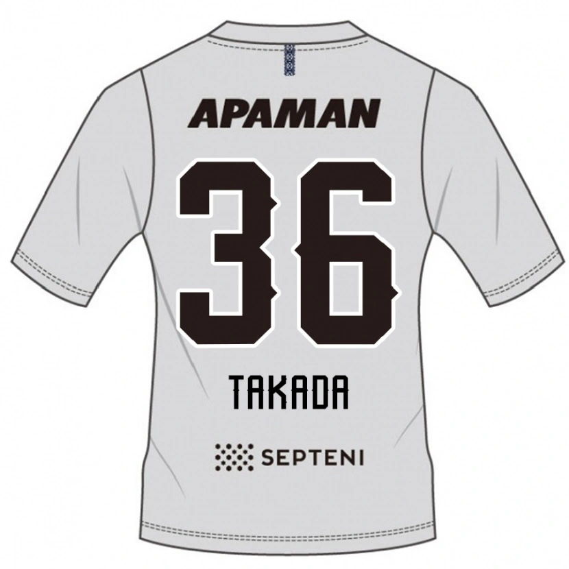 Danxen Kinderen Seiya Takada #36 Lichtgrijs Uitshirt Uittenue 2025/26 T-Shirt