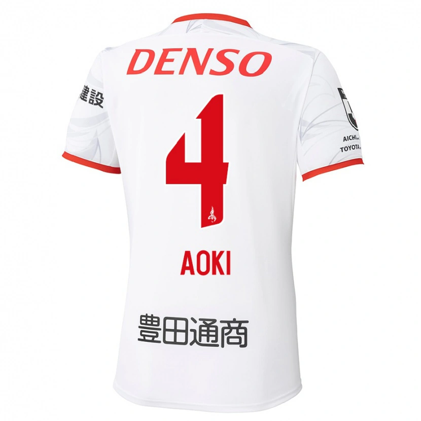 Danxen Kinderen Masamune Aoki #4 Wit Rood Uitshirt Uittenue 2025/26 T-Shirt