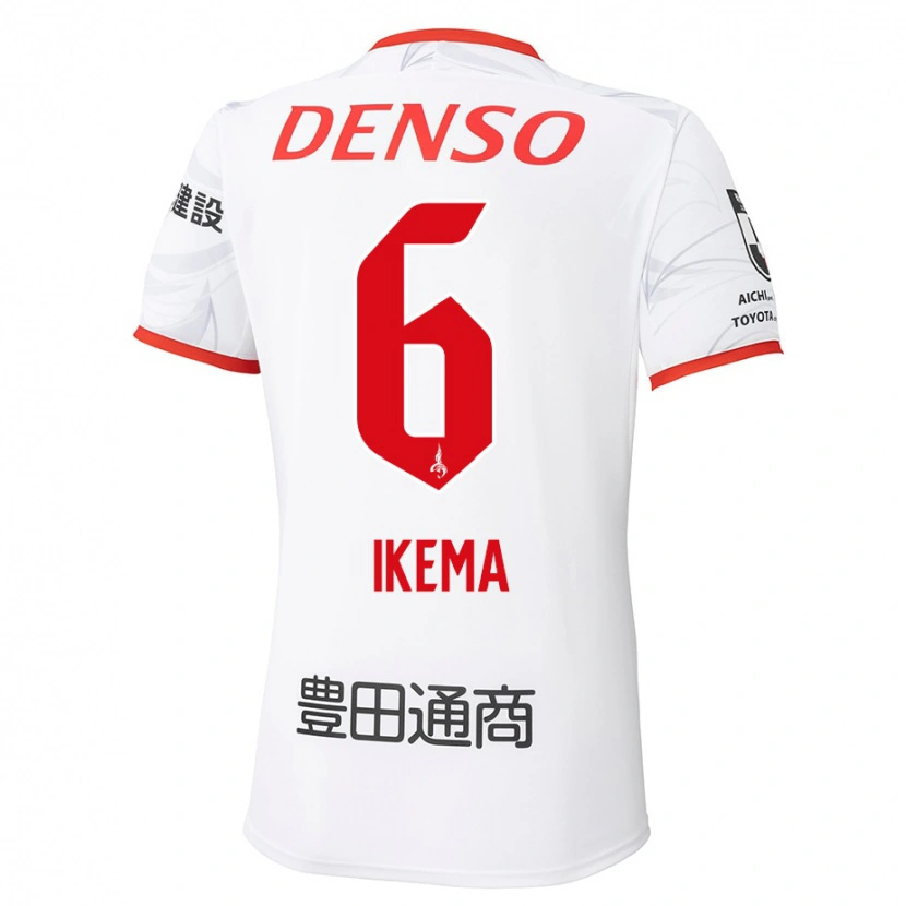 Danxen Kinderen Kano Ikema #6 Wit Rood Uitshirt Uittenue 2025/26 T-Shirt