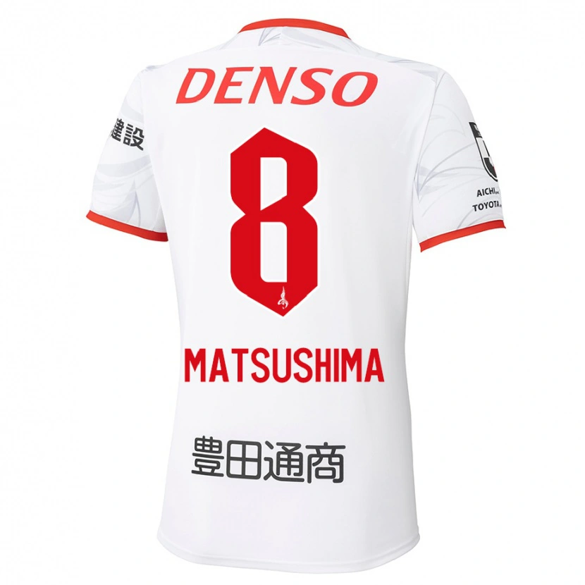 Danxen Kinderen Kosei Matsushima #8 Wit Rood Uitshirt Uittenue 2025/26 T-Shirt