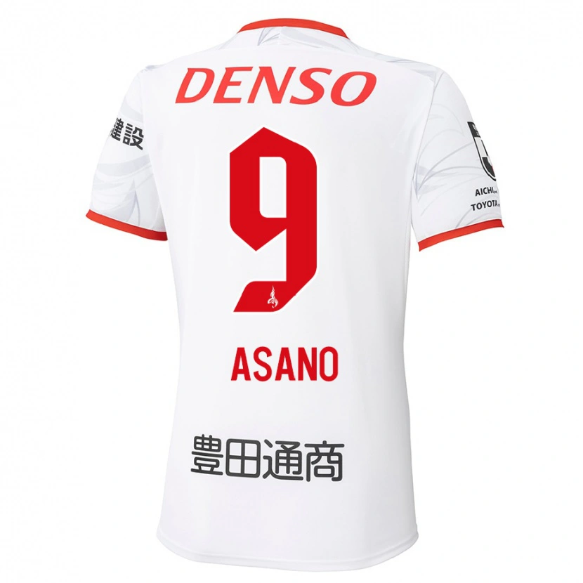 Danxen Kinderen Yuya Asano #9 Wit Rood Uitshirt Uittenue 2025/26 T-Shirt
