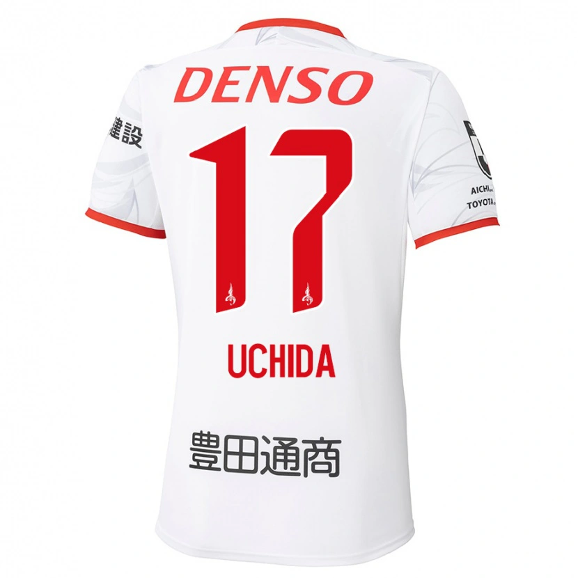 Danxen Kinderen Takuya Uchida #17 Wit Rood Uitshirt Uittenue 2025/26 T-Shirt