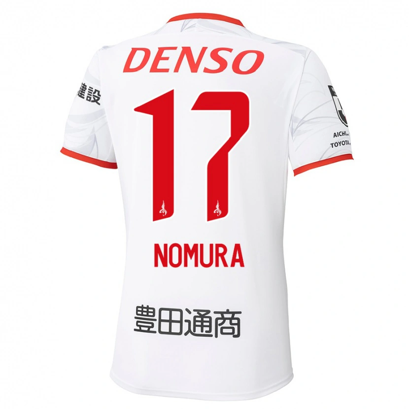 Danxen Kinderen Yuto Nomura #17 Wit Rood Uitshirt Uittenue 2025/26 T-Shirt