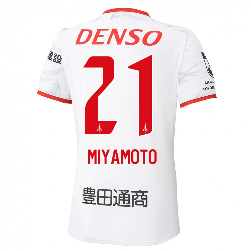 Danxen Kinderen Kodai Miyamoto #21 Wit Rood Uitshirt Uittenue 2025/26 T-Shirt