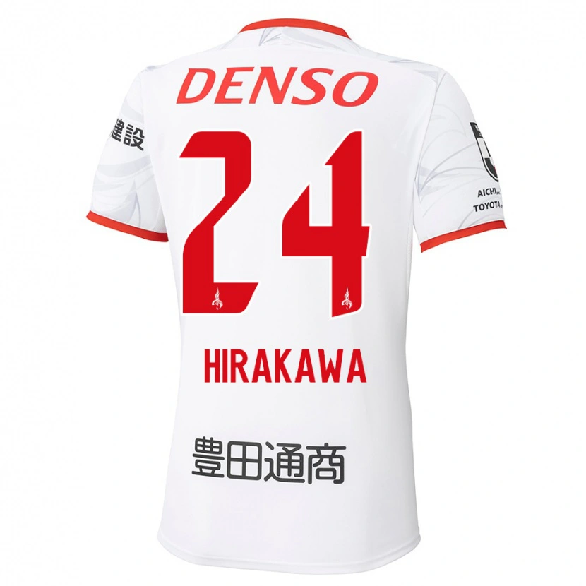 Danxen Kinderen Haruto Hirakawa #24 Wit Rood Uitshirt Uittenue 2025/26 T-Shirt