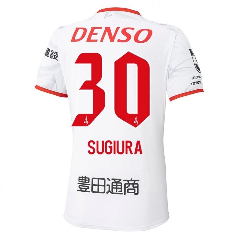 Danxen Kinderen Shungo Sugiura #30 Wit Rood Uitshirt Uittenue 2025/26 T-Shirt