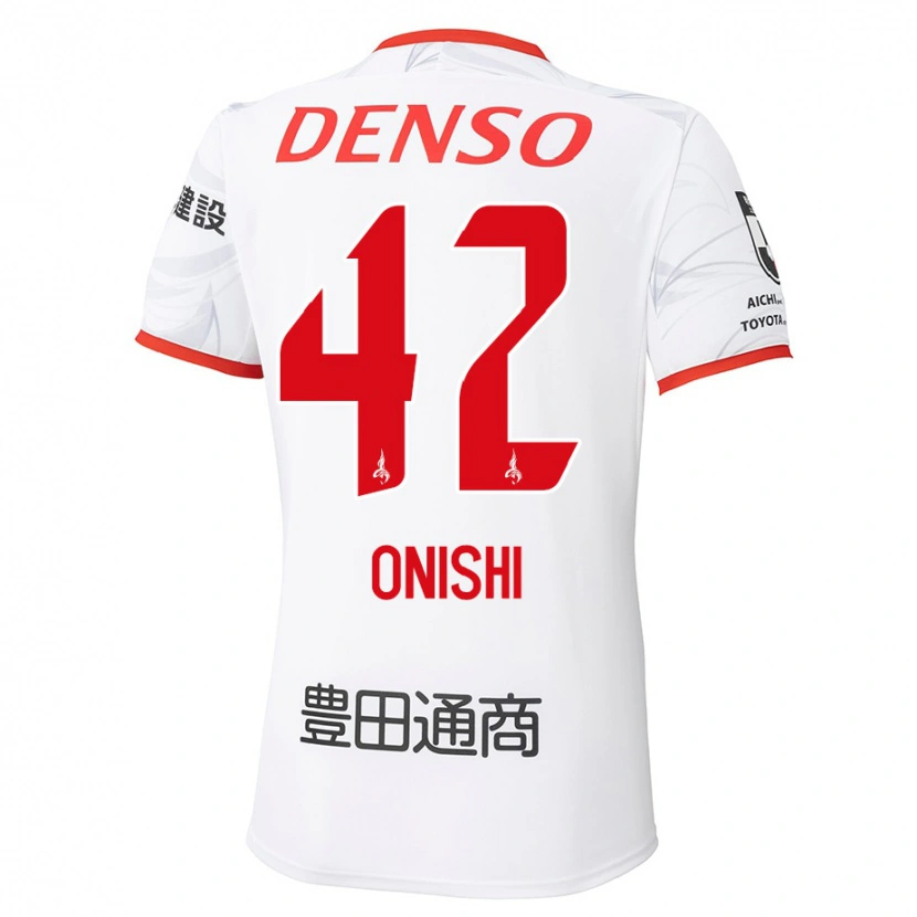 Danxen Kinderen Ritsu Onishi #42 Wit Rood Uitshirt Uittenue 2025/26 T-Shirt