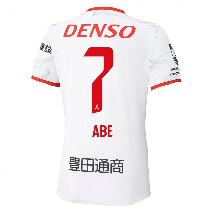 Danxen Kinderen Hiroyuki Abe #7 Wit Rood Uitshirt Uittenue 2025/26 T-Shirt