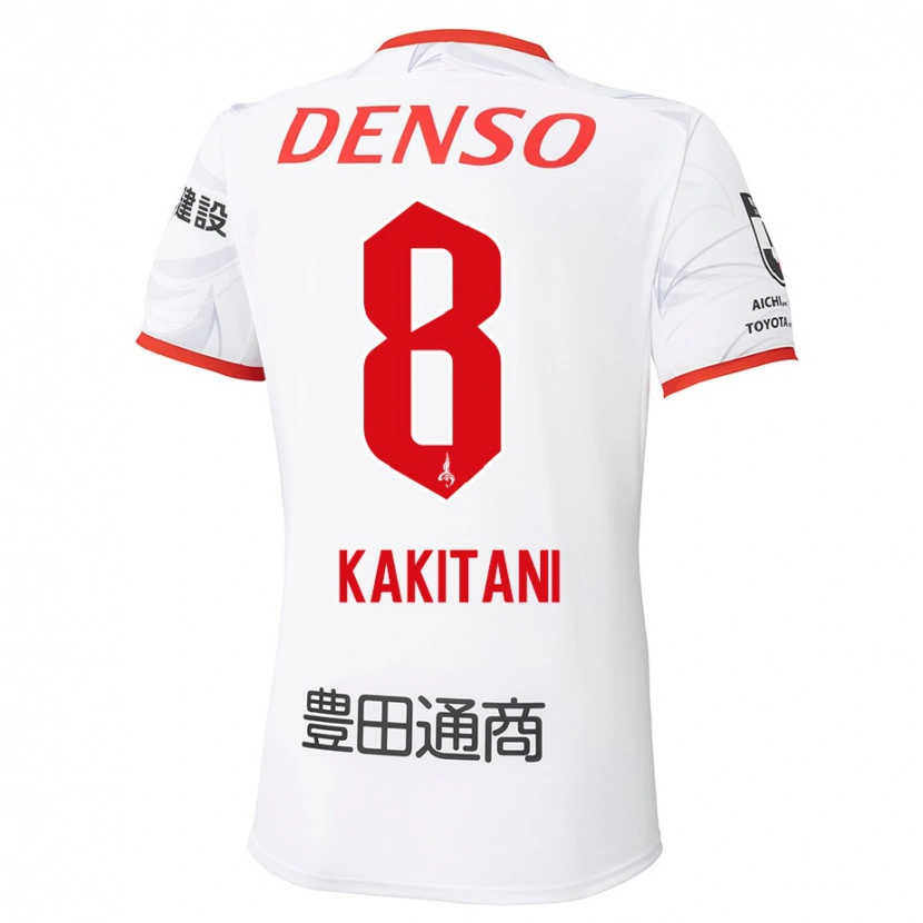 Danxen Kinderen Yoichiro Kakitani #8 Wit Rood Uitshirt Uittenue 2025/26 T-Shirt