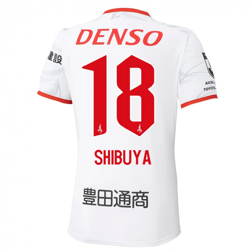 Danxen Kinderen Tsubasa Shibuya #18 Wit Rood Uitshirt Uittenue 2025/26 T-Shirt