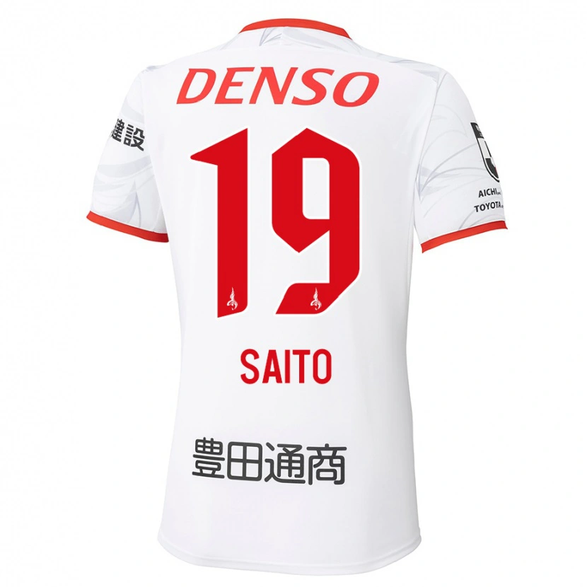 Danxen Kinderen Manabu Saito #19 Wit Rood Uitshirt Uittenue 2025/26 T-Shirt