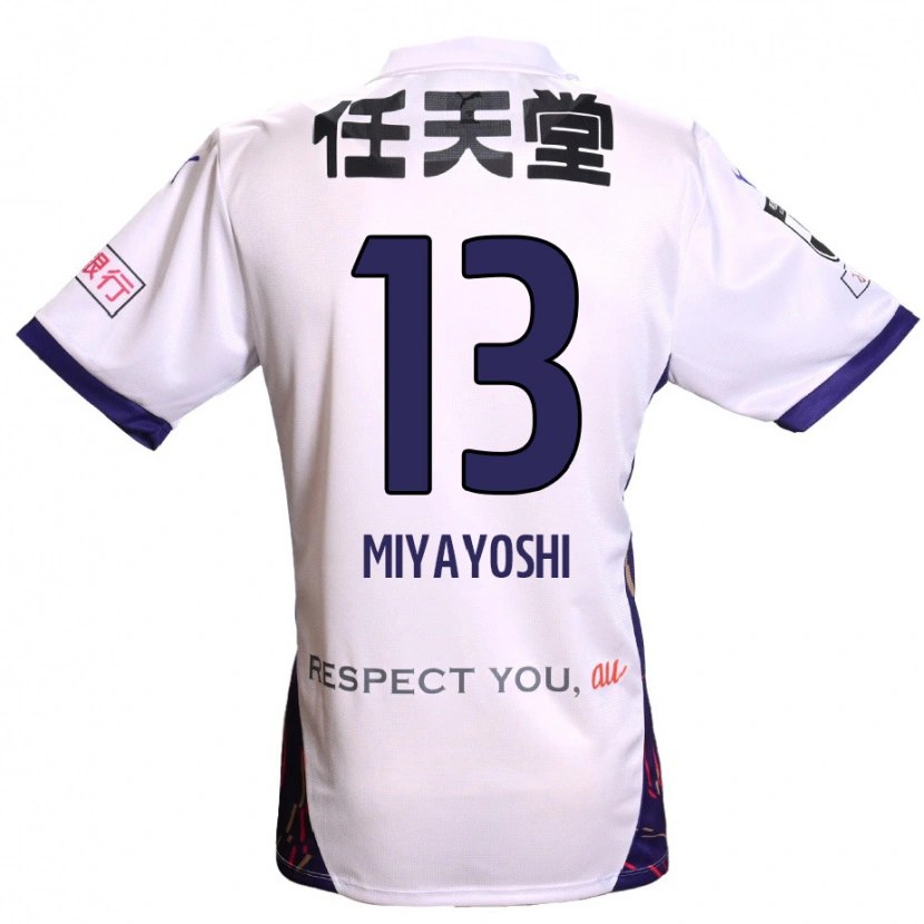 Danxen Kinderen Takumi Miyayoshi #13 Wit Paars Zwart Uitshirt Uittenue 2025/26 T-Shirt