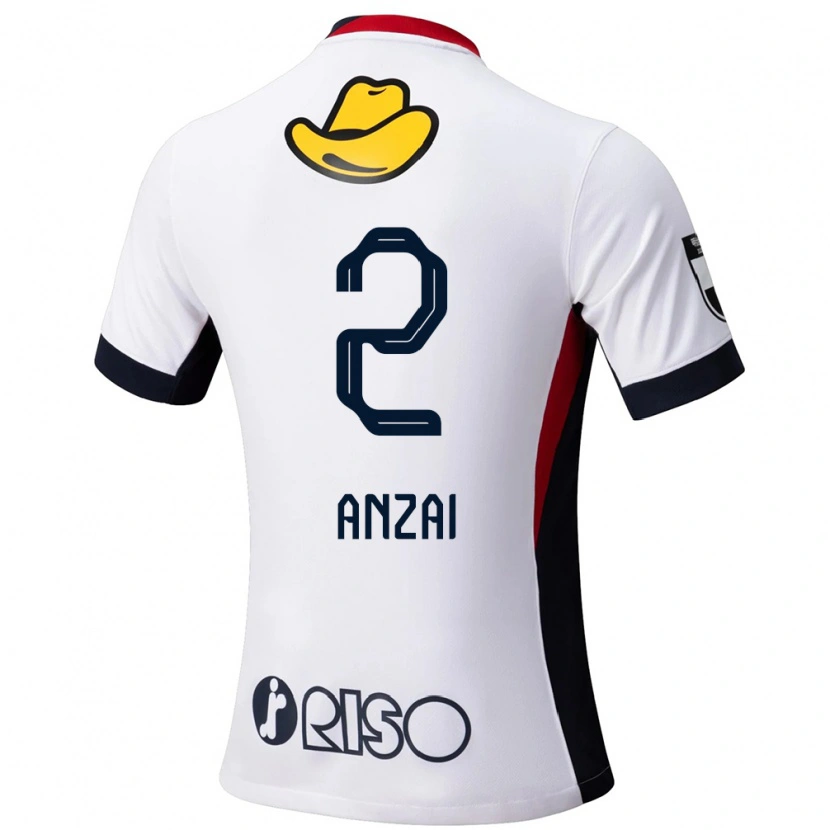 Danxen Kinderen Koki Anzai #2 Wit Zwart Uitshirt Uittenue 2025/26 T-Shirt