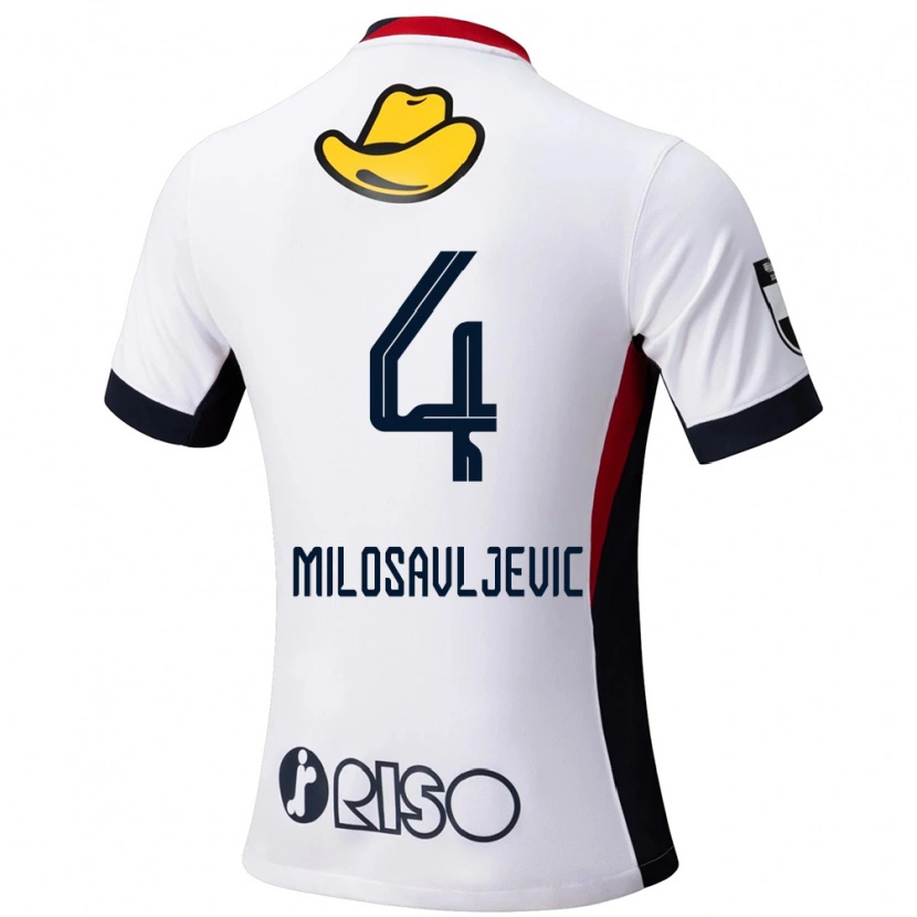 Danxen Kinderen Radomir Milosavljevic #4 Wit Zwart Uitshirt Uittenue 2025/26 T-Shirt