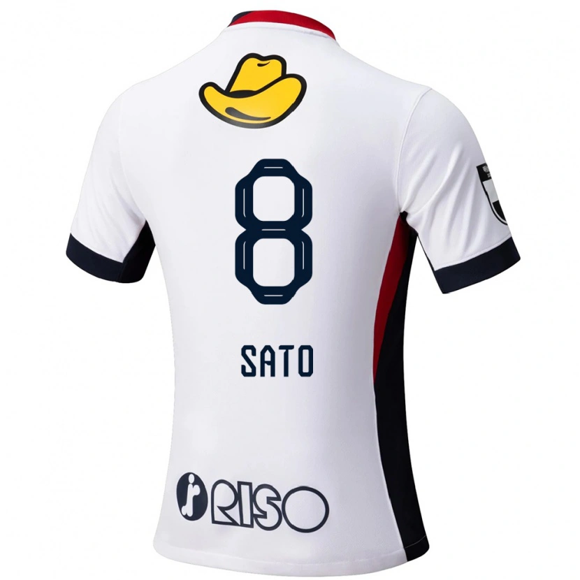 Danxen Kinderen Yuto Sato #8 Wit Zwart Uitshirt Uittenue 2025/26 T-Shirt