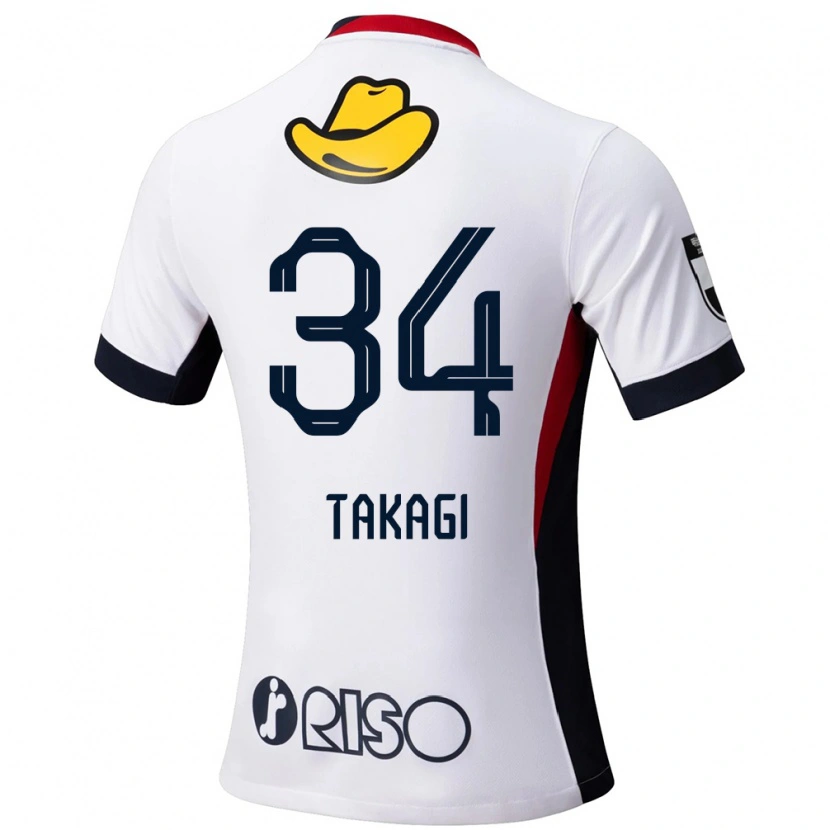 Danxen Kinderen Haruto Takagi #34 Wit Zwart Uitshirt Uittenue 2025/26 T-Shirt