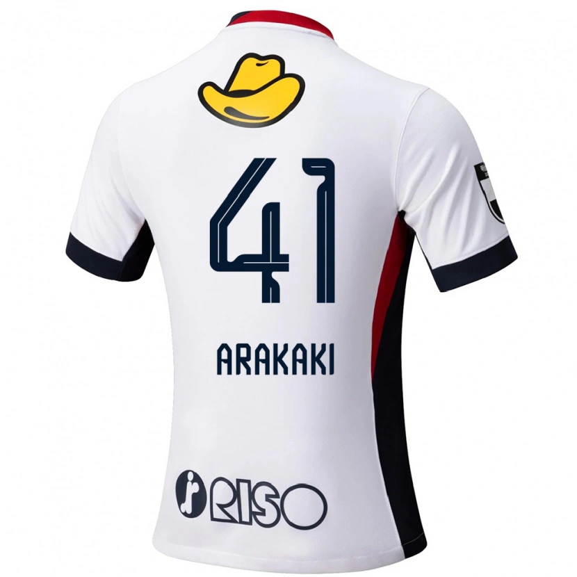Danxen Kinderen Yota Arakaki #41 Wit Zwart Uitshirt Uittenue 2025/26 T-Shirt