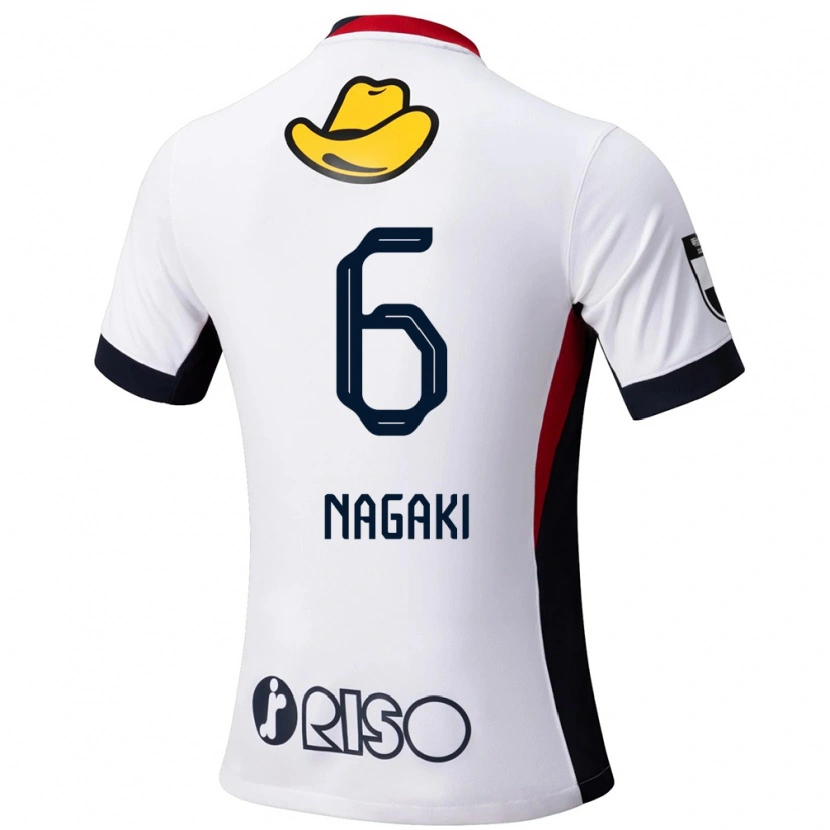 Danxen Kinderen Ryota Nagaki #6 Wit Zwart Uitshirt Uittenue 2025/26 T-Shirt