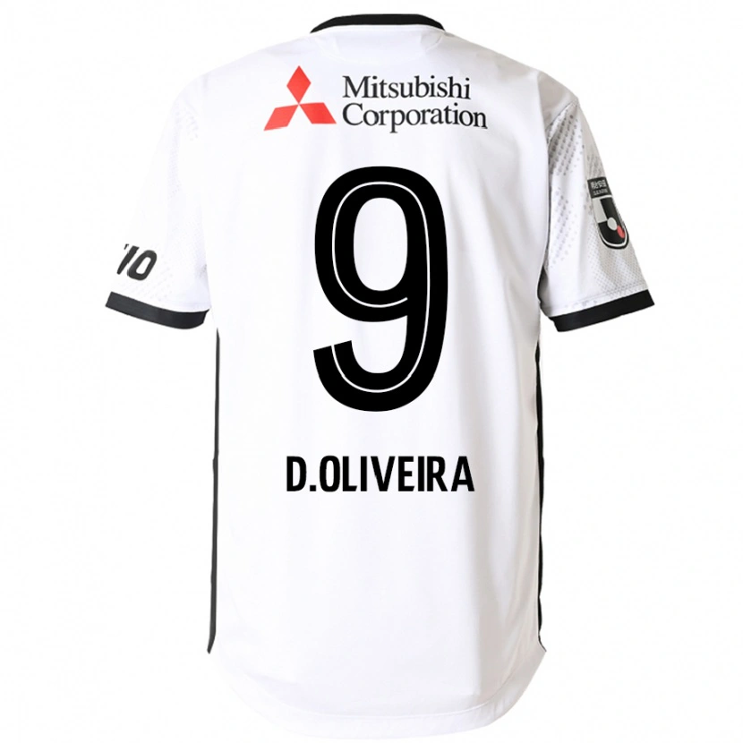 Danxen Kinderen Diego Oliveira #9 Wit Zwart Uitshirt Uittenue 2025/26 T-Shirt