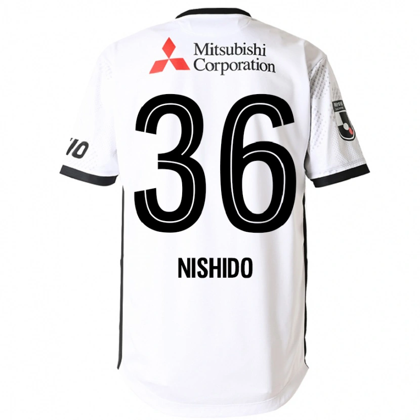 Danxen Kinderen Hisatoshi Nishido #36 Wit Zwart Uitshirt Uittenue 2025/26 T-Shirt