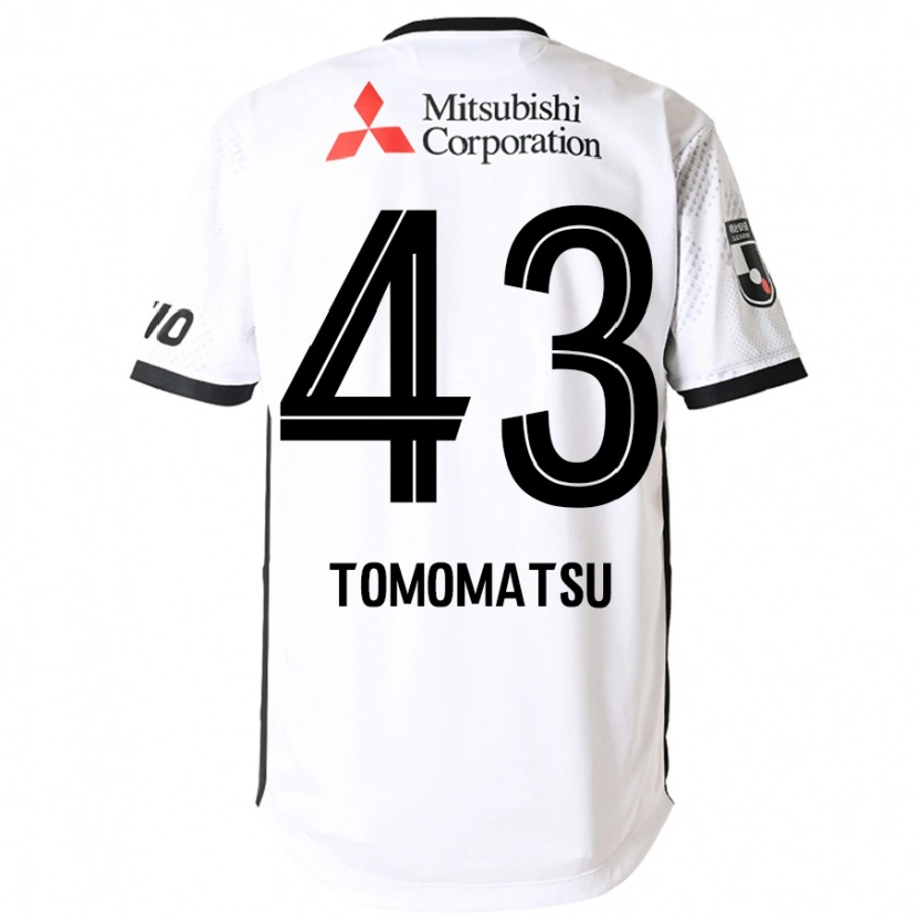 Danxen Kinderen Yuki Tomomatsu #43 Wit Zwart Uitshirt Uittenue 2025/26 T-Shirt