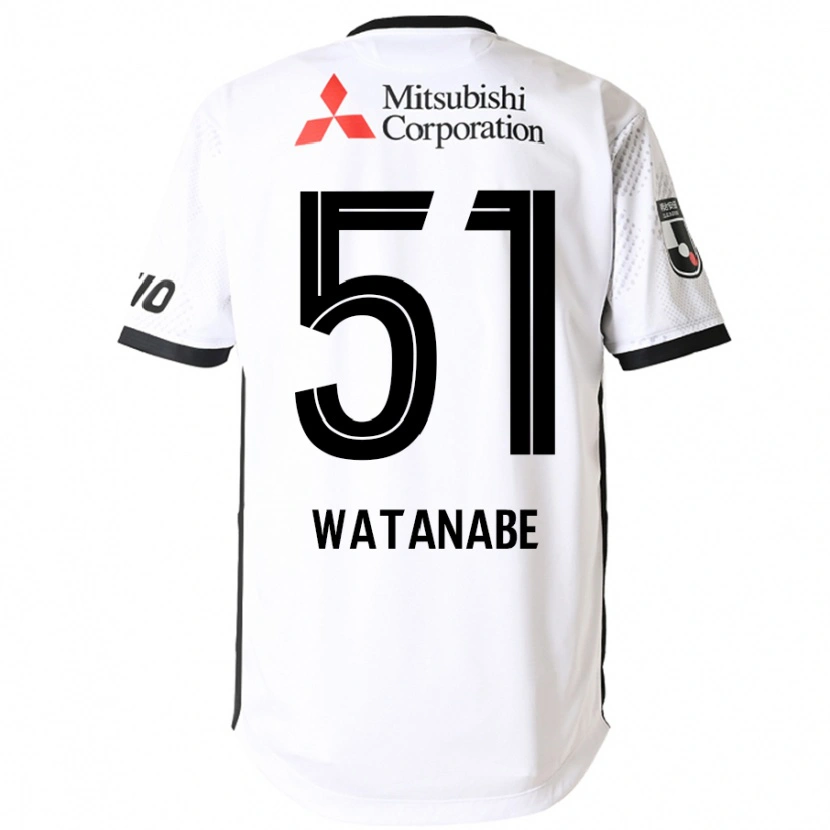 Danxen Kinderen Matthew Watanabe #51 Wit Zwart Uitshirt Uittenue 2025/26 T-Shirt
