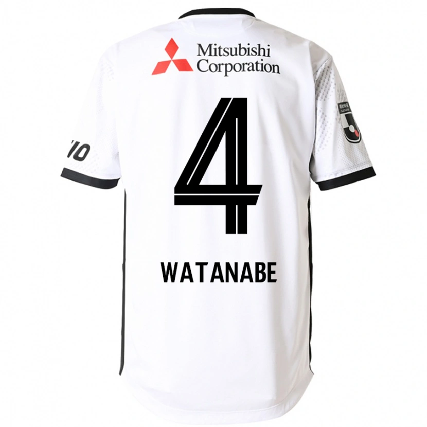 Danxen Kinderen Tsuyoshi Watanabe #4 Wit Zwart Uitshirt Uittenue 2025/26 T-Shirt