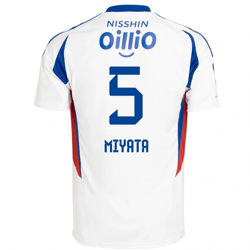 Danxen Kinderen Haru Miyata #5 Wit Koningsblauw Uitshirt Uittenue 2025/26 T-Shirt