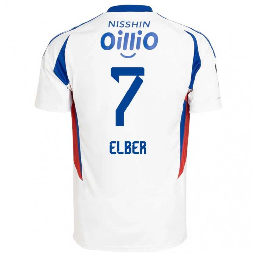 Danxen Kinderen Élber #7 Wit Koningsblauw Uitshirt Uittenue 2025/26 T-Shirt