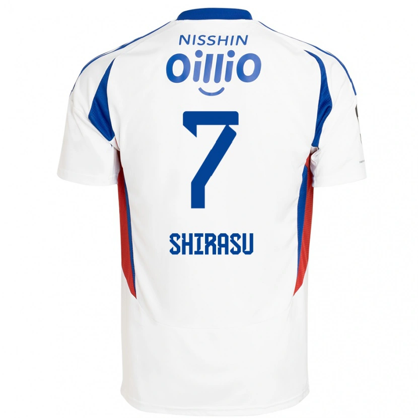 Danxen Kinderen Kento Shirasu #7 Wit Koningsblauw Uitshirt Uittenue 2025/26 T-Shirt