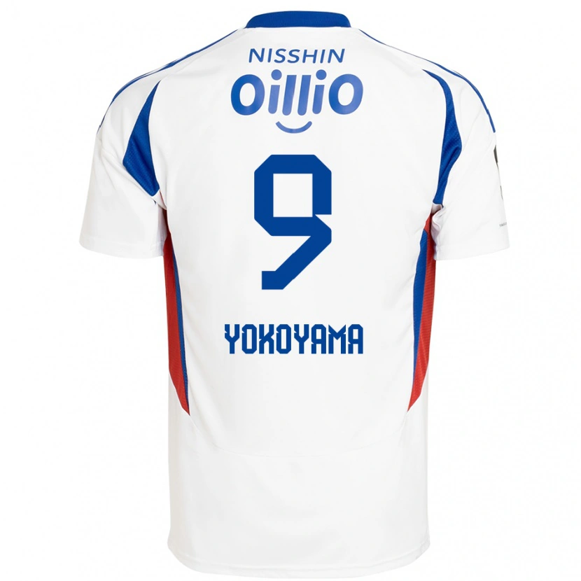 Danxen Kinderen Shunsuke Yokoyama #9 Wit Koningsblauw Uitshirt Uittenue 2025/26 T-Shirt