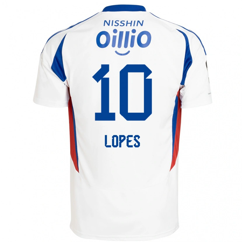 Danxen Kinderen Anderson Lopes #10 Wit Koningsblauw Uitshirt Uittenue 2025/26 T-Shirt