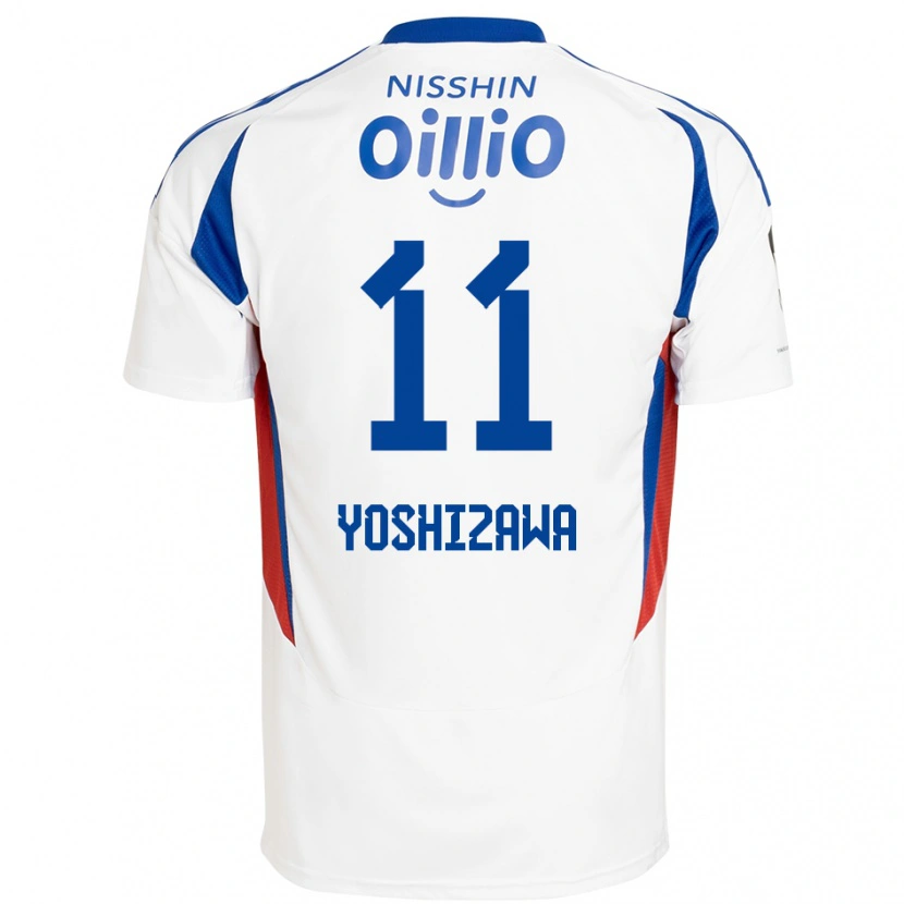 Danxen Kinderen Mirai Yoshizawa #11 Wit Koningsblauw Uitshirt Uittenue 2025/26 T-Shirt