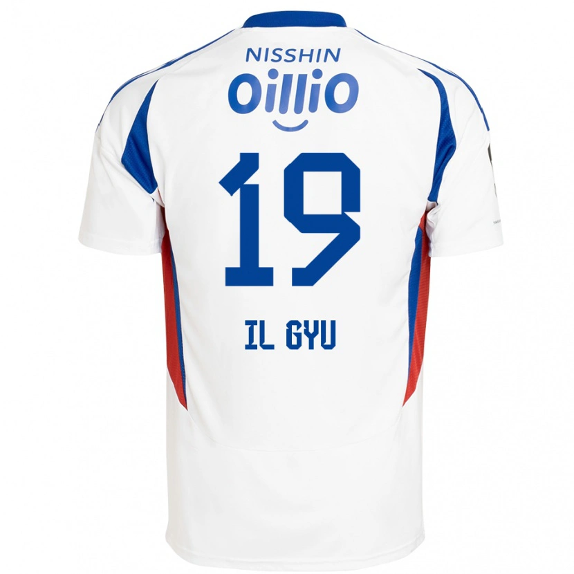 Danxen Kinderen Il-Gyu Park #19 Wit Koningsblauw Uitshirt Uittenue 2025/26 T-Shirt