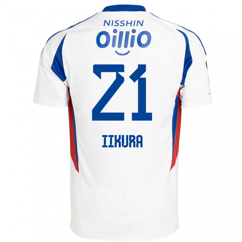 Danxen Kinderen Hiroki Iikura #21 Wit Koningsblauw Uitshirt Uittenue 2025/26 T-Shirt