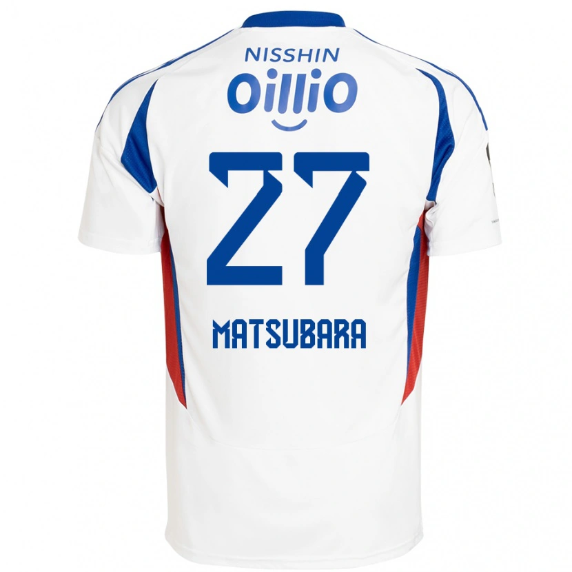 Danxen Kinderen Ken Matsubara #27 Wit Koningsblauw Uitshirt Uittenue 2025/26 T-Shirt