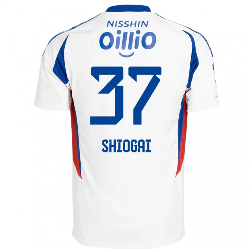 Danxen Kinderen Kento Shiogai #37 Wit Koningsblauw Uitshirt Uittenue 2025/26 T-Shirt