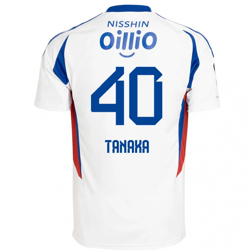 Danxen Kinderen Hiei Tanaka #40 Wit Koningsblauw Uitshirt Uittenue 2025/26 T-Shirt