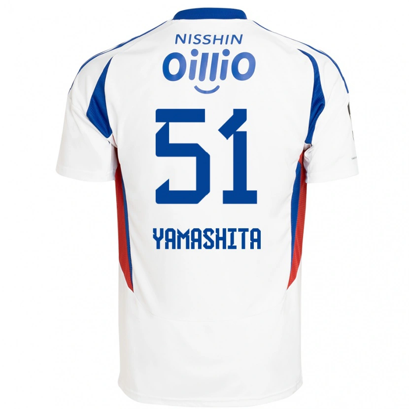 Danxen Kinderen Shoma Yamashita #51 Wit Koningsblauw Uitshirt Uittenue 2025/26 T-Shirt