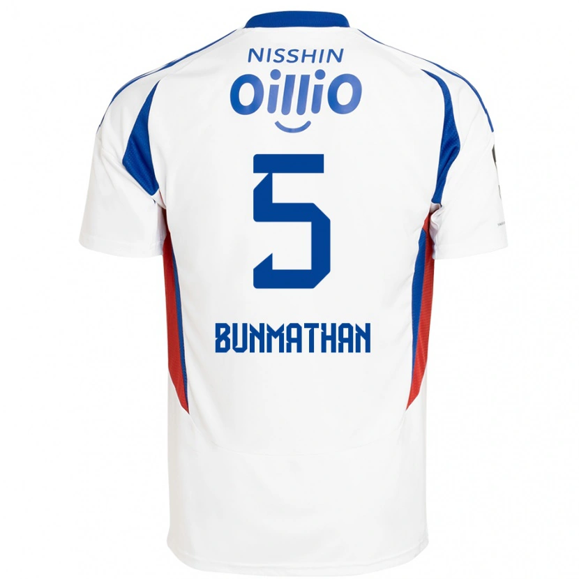 Danxen Kinderen Theerathon Bunmathan #5 Wit Koningsblauw Uitshirt Uittenue 2025/26 T-Shirt