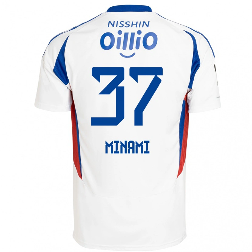 Danxen Kinderen Takuto Minami #37 Wit Koningsblauw Uitshirt Uittenue 2025/26 T-Shirt