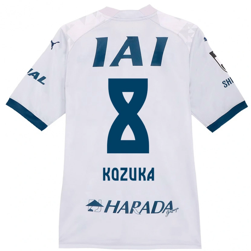 Danxen Kinderen Kazuki Kozuka #8 Wit Koningsblauw Uitshirt Uittenue 2025/26 T-Shirt