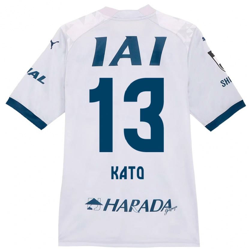 Danxen Kinderen Daiya Kato #13 Wit Koningsblauw Uitshirt Uittenue 2025/26 T-Shirt