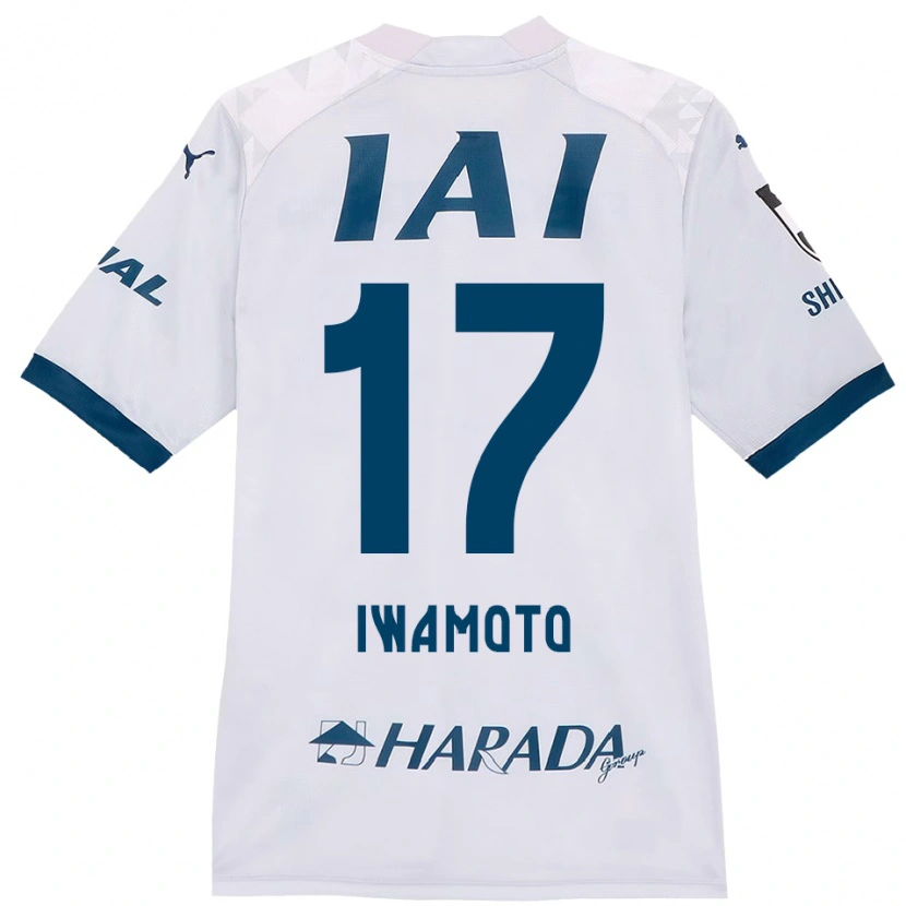 Danxen Kinderen Shogo Iwamoto #17 Wit Koningsblauw Uitshirt Uittenue 2025/26 T-Shirt